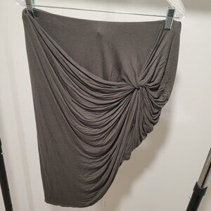 Dark Green Ruched Asymmetrical Skirt